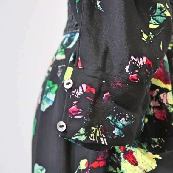 Anthropologie Maeve Floral Batwing Mini Dress Small - Picture 9 of 13